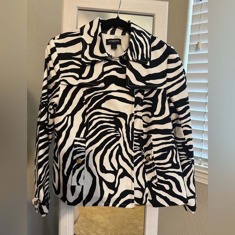 Women's LIZ CLAIBORNE Career Zebra Print Jacket Size (S)